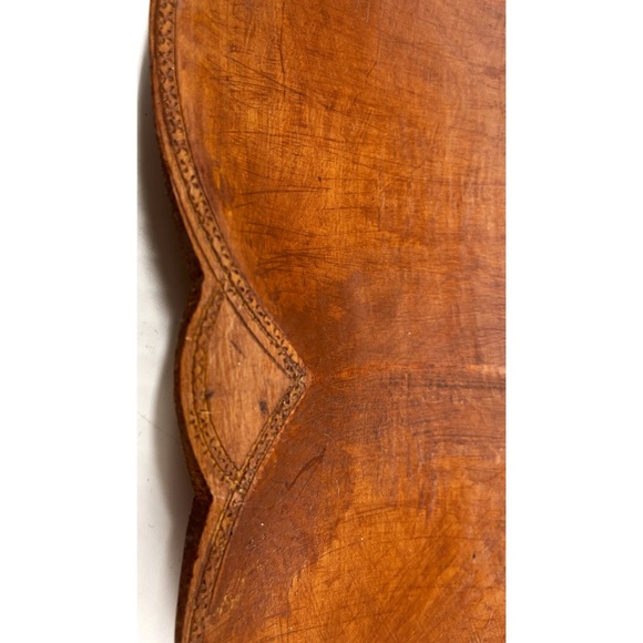 Vintage Hand Carved Wood Bowl Catch All Decorative Edge Catch All Mid Century - Picture 4 of 4